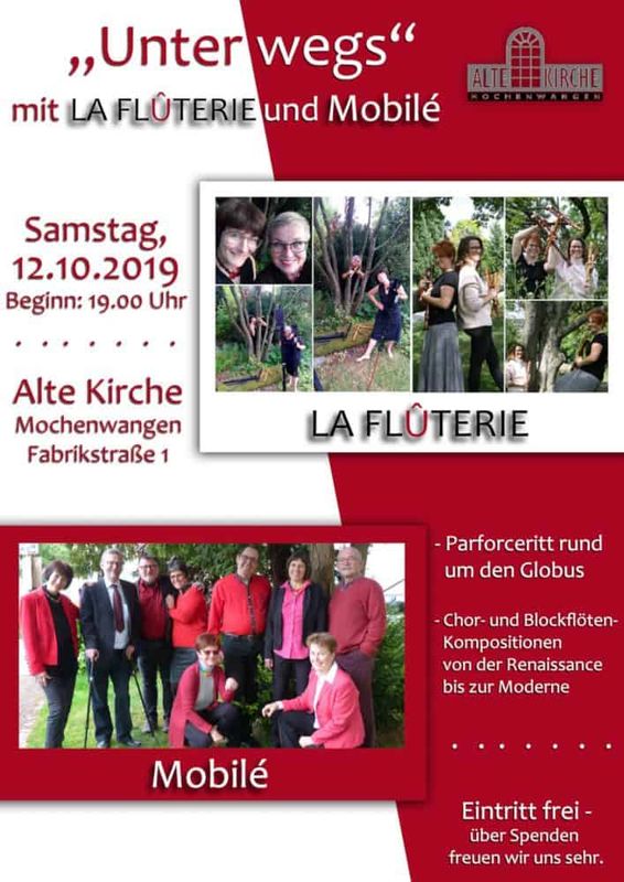 „Unterwegs“ mit LA FLUTERIE und Mobilé in der Alten Kirche Mochenwangen
