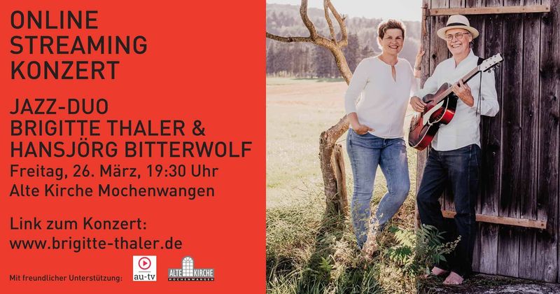 Online-Streaming-Konzert mit Jazz-Duo Brigitte Thaler & Hansjörg Bitterwolf
