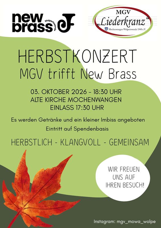 Herbstkonzert: MGV trifft New Brass